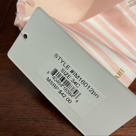 NWT Isaac Mizrahi Strapless Pink and White Striped Bra Size 34C - Picture 7 of 7